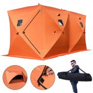 Gymax Waterproof Pop-up 8-person Ice Shelter Fishing Tent Shanty Window w Carrying Bag
