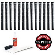 Winn Dri-Tac Oversize +18" Dark Gray - 13 pc Golf Grip Kit (with tape, solvent, vise clamp)