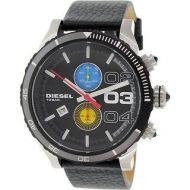 Diesel Mens Double Down DZ4331 Black Leather Quartz Fashion Watch by Diesel
