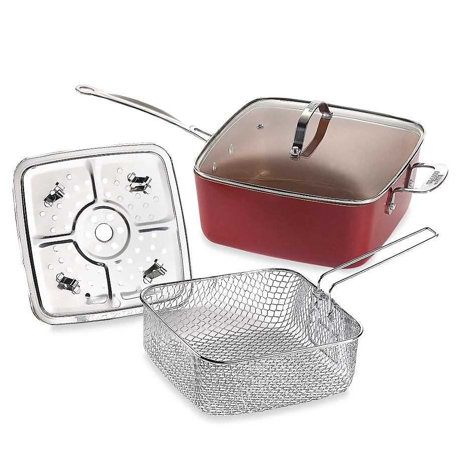  As Seen on TV Red Copper™ 5-Piece Deep 10-Inch Square Pan Set
