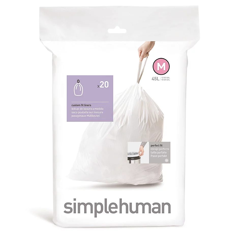 Simplehuman simplehuman Code M 45-Liter Custom-Fit Liners in White
