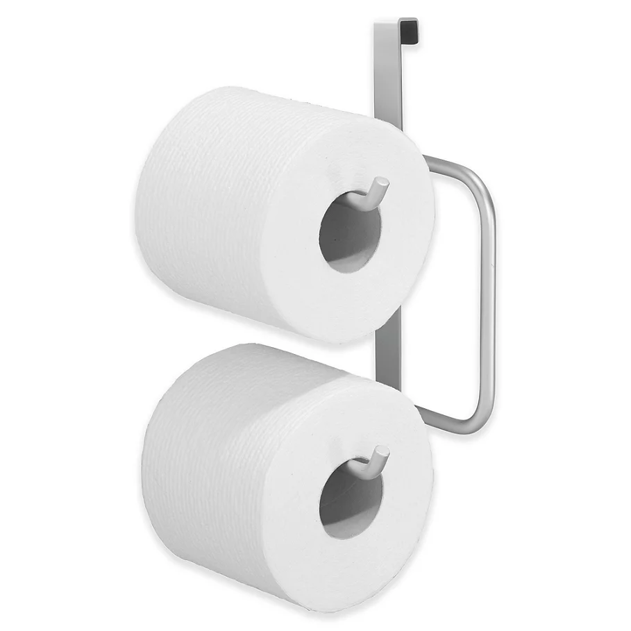InterDesign Over-the-Tank Double Toilet Paper Roll Holder in Silver