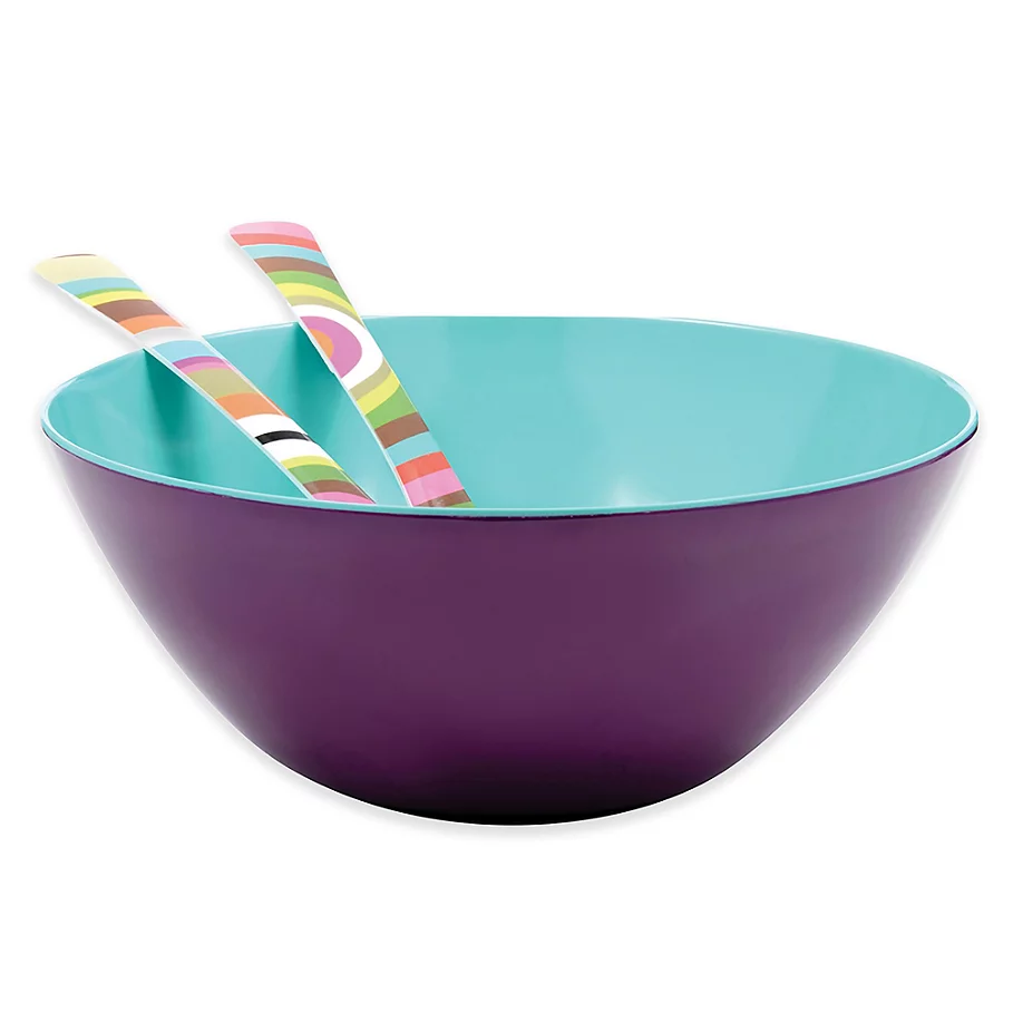 French Bull Two-Tone Large Serving Bowl in GrapeTurquoise