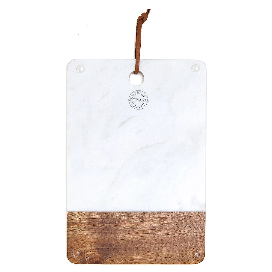  Artisanal Kitchen Supply Monogram Marble and Acacia Wood Paddle Board