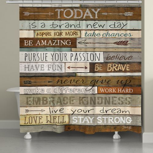  Laural Home Inspiring Mantra Shower Curtain
