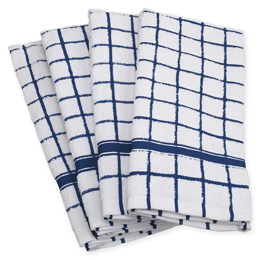 Design Imports Windowpane Terry Kitchen Towels (Set of 4)