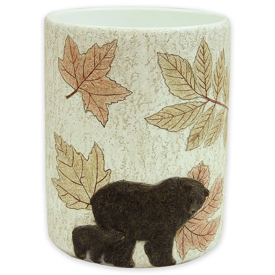 Bacova Tetons Wastebasket in IvoryBrown