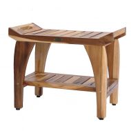 EcoDecors EarthyTeak Tranquility 24-Inch Bench with Shelf