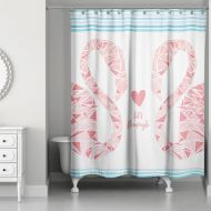 Designs Direct 71-Inch x 74-Inch Lets Flamingle Shower Curtain in Pink