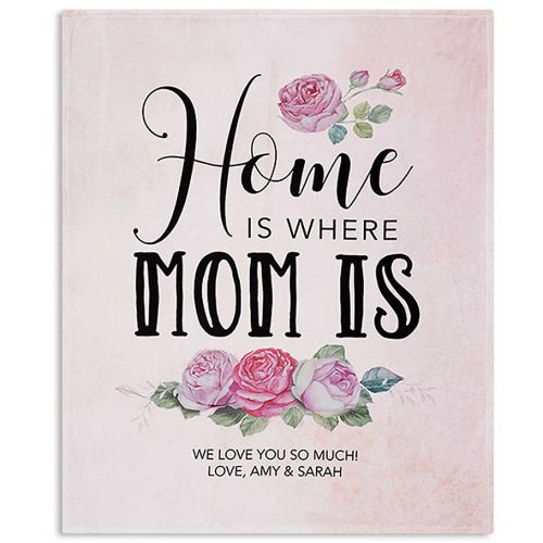  Home Is Where the Mom Is 50-Inch x 60-Inch Fleece Throw Blanket