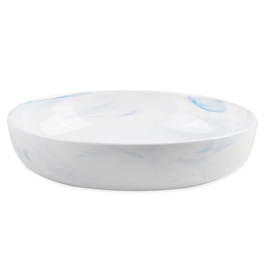 Artisanal Kitchen Supply Coupe Marbleized Serving Bowl in Blue