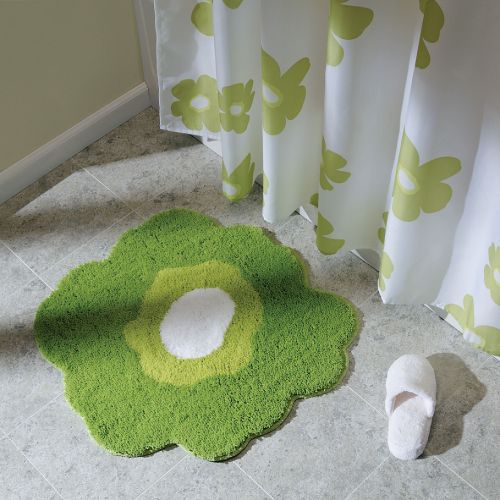  InterDesign iDesign 26-Inch Round Poppy Floral Bath Rug