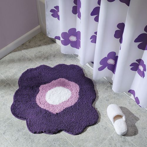  InterDesign iDesign 26-Inch Round Poppy Floral Bath Rug
