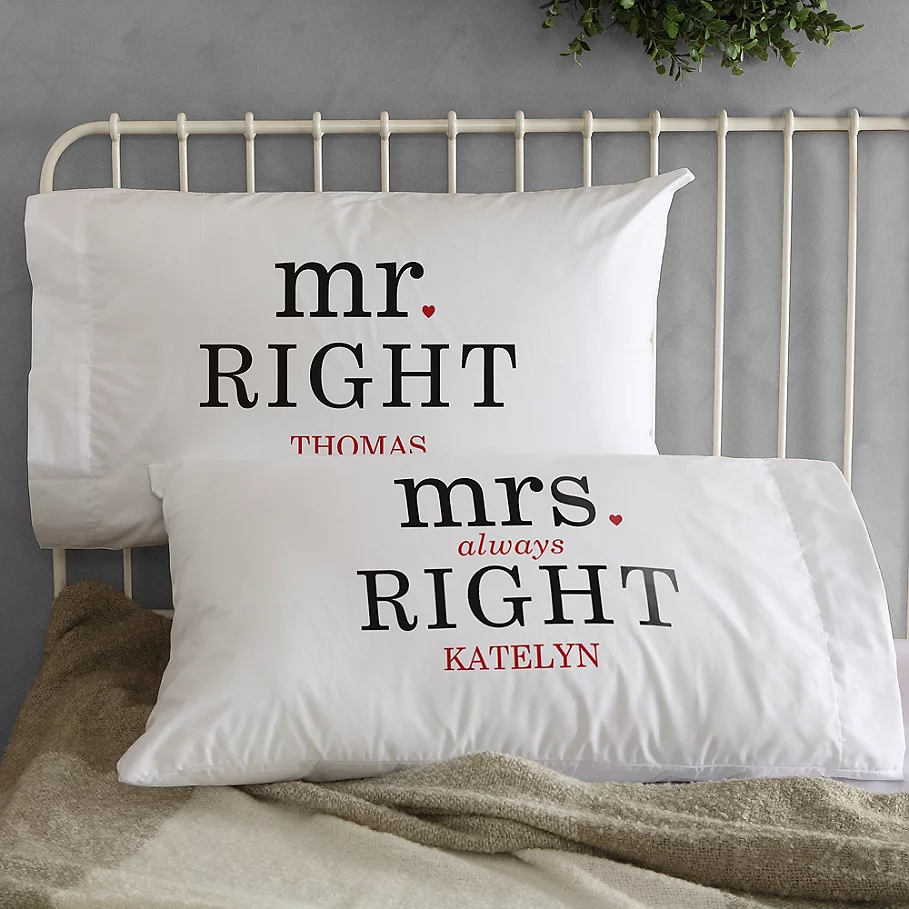 Mr. and Mrs. Right Pillowcases (Set of 2)