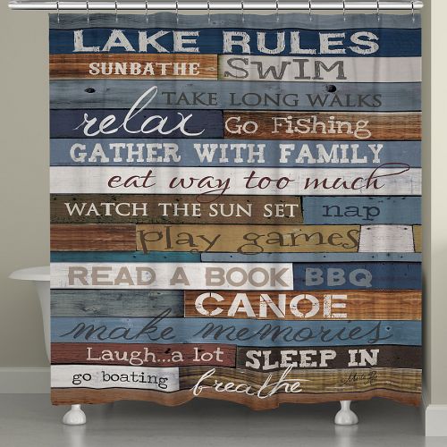  Laural Home Lake Rules Shower Curtain