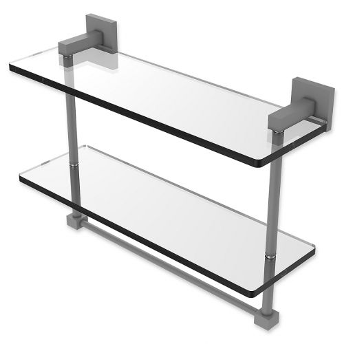 Allied Brass Montero Collection 2-Tiered Glass Shelf with Towel Bar