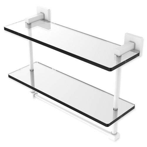  Allied Brass Montero Collection 2-Tiered Glass Shelf with Towel Bar