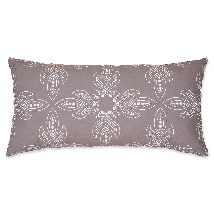 C&F Home Hoveau Embroidered Rectangular Throw Pillow in Grey