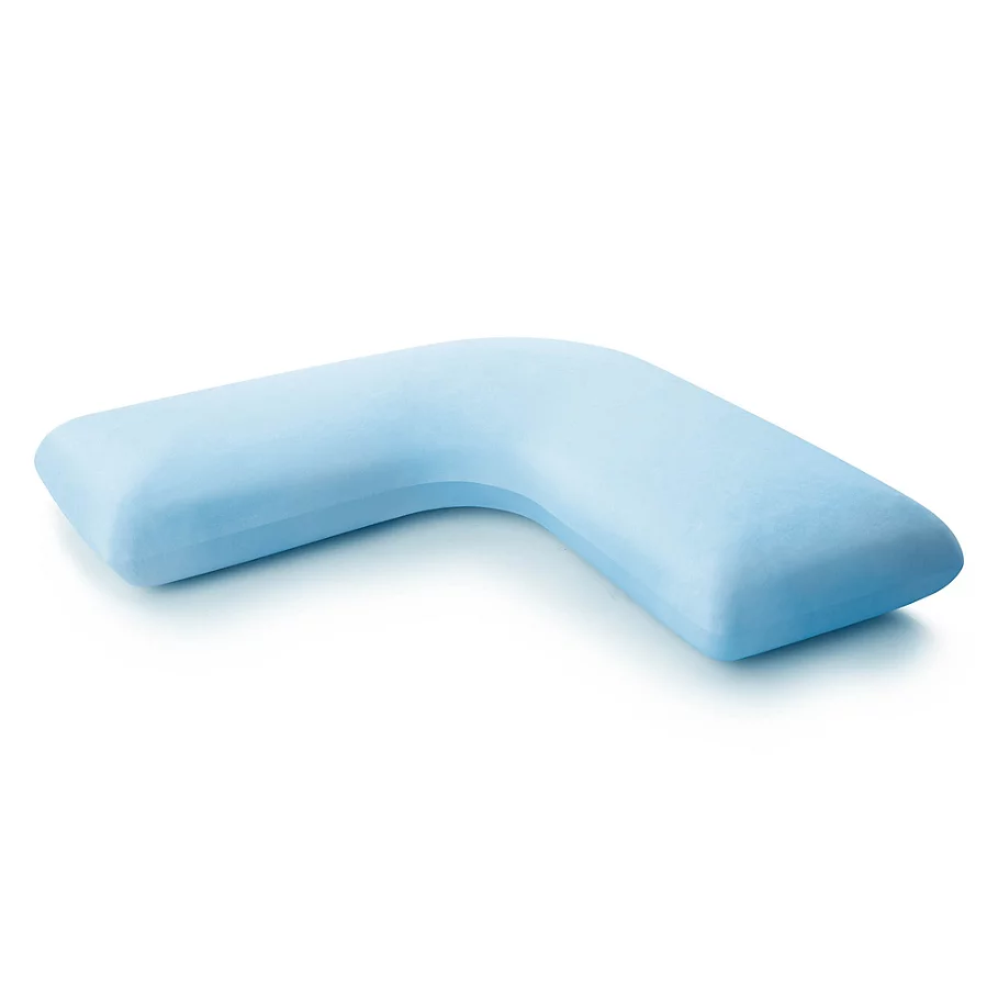Malouf L-Shape Gel Dough Memory Foam Pillow in Blue