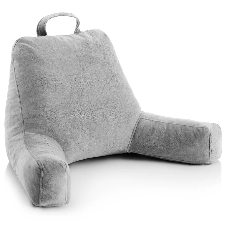 Linenspa Memory Foam Medium Reading Pillow in Grey