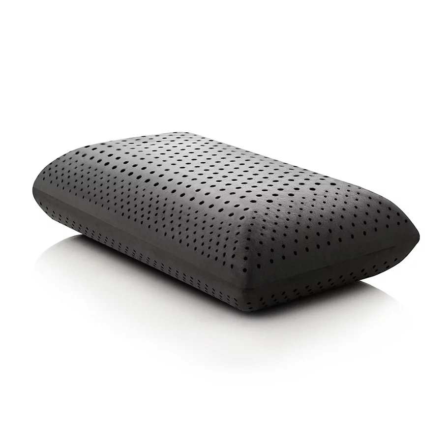 Malouf Z Zoned Dough High Loft Plush King Memory Foam Pillow with Bamboo Charcoal in Black