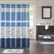 Madison Park Solandis Printed Shower Curtain in Blue