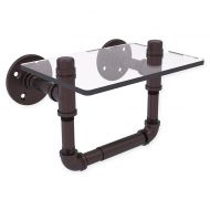 Allied Brass Pipeline Collection Toilet Paper Holder with Glass Shelf