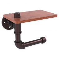 Allied Brass Pipeline Collection Toilet Paper Holder with Wood Shelf
