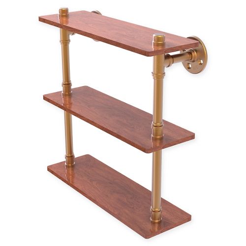  Allied Brass Pipeline Collection Ironwood Triple Shelf