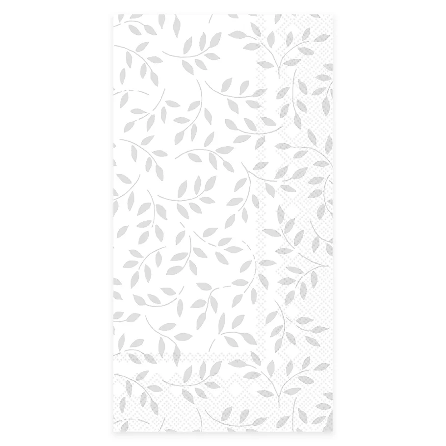 Boston International 3-Ply 32-Count Foliage Paper Guest Towels in Silver