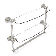 Allied Brass Waverly Place 2-Tiered Glass Shelf with Integrated Towel Bar