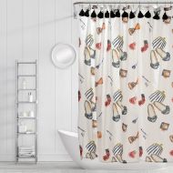 Simply Whimsical Wake and Makeup Shower Curtain in BlackRed