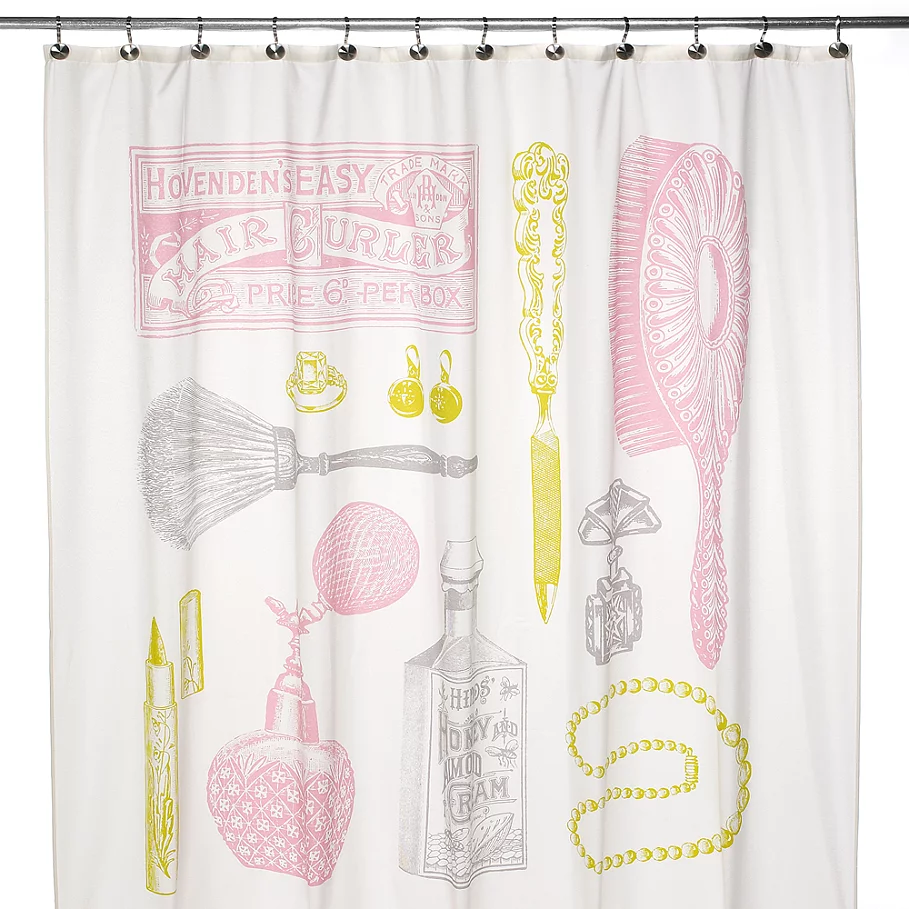 Powder Room 72-Inch x 72-Inch Shower Curtain