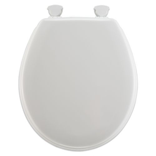  Mayfair Round Molded Wood Toilet Seat with Plastic Hinge in White