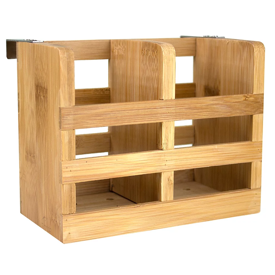 Bamboo 2-Compartment Utensil Caddy