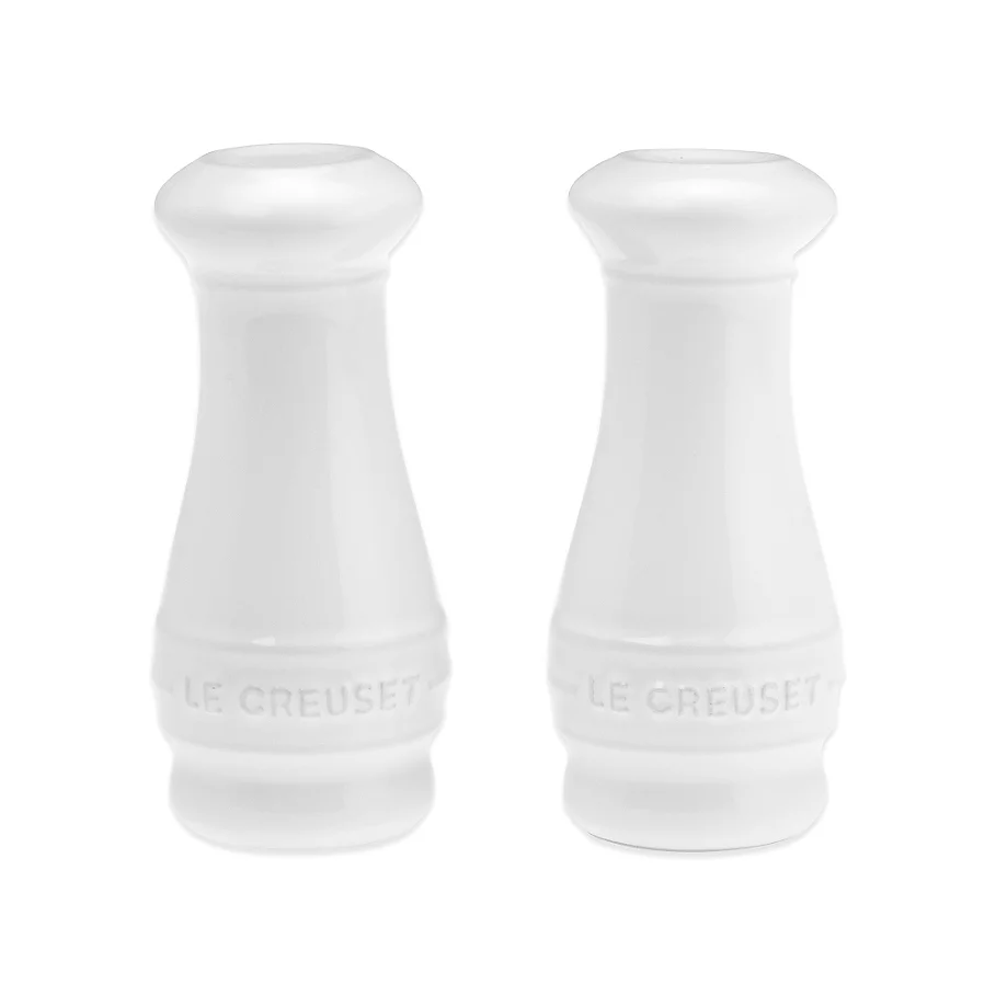 Le Creuset Salt and Pepper Shakers in White
