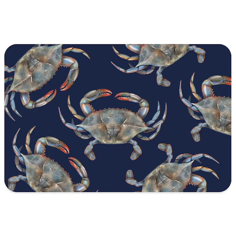 Bungalow Flooring 23-Inch x 36-Inch Blue Crabs Accent Kitchen Mat