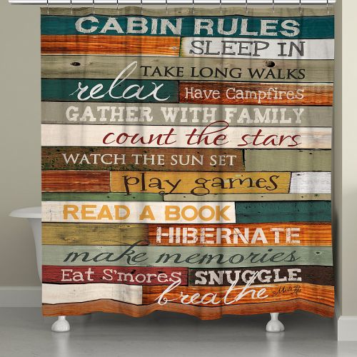  Laural Home Cabin Rules Shower Curtain