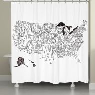Laural Home United States States Map Shower Curtain