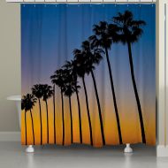 Laural Home Sunset Palms Shower Curtain