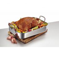 Anolon Tri-Ply Clad Stainless Steel 17-Inch x 12.5-Inch Rectangular Roaster with Nonstick Rack