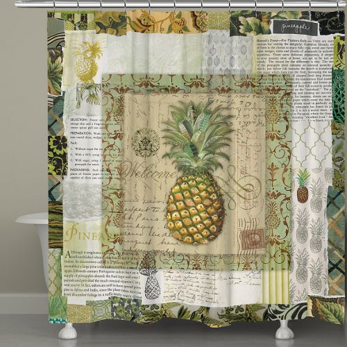  Laural Home Pineapple Scrapbook Shower Curtain