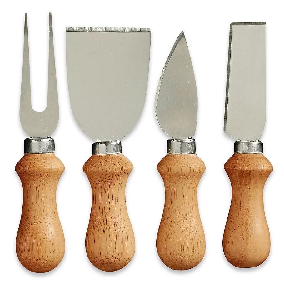 Prodyne Wooden Handle Cheese Knives (Set of 4)
