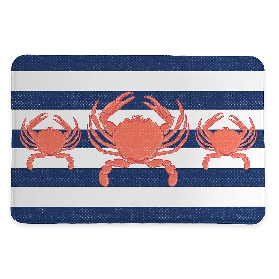 Laural Home 20-Inch x 30-Inch Crab Stripe Memory Foam Rug