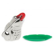 Stainless Steel Frog Tea Infuser with Lily Pad Drip Tray