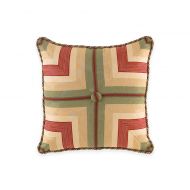 Waverly Laurel Springs Button Tufted Square Throw Pillow in Parchment