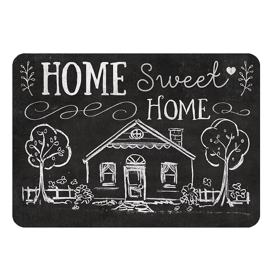  Premium Comfort by Weather Guard™ 22-Inch x 31-Inch Home Sweet Home Kitchen Mat in BlackWhite