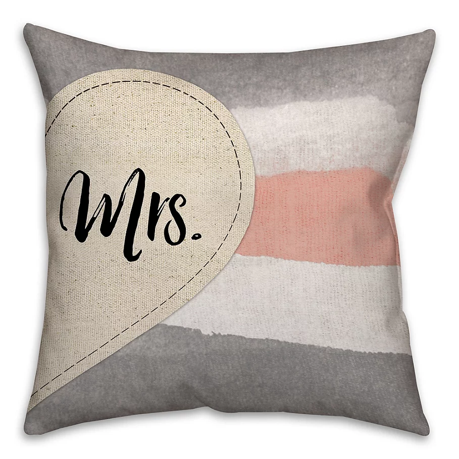 Mr. and Mrs. Dual Sided Throw Pillow