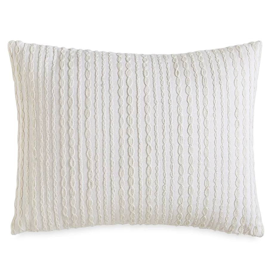 DKNY City Pleat Oblong Throw Pillow in White