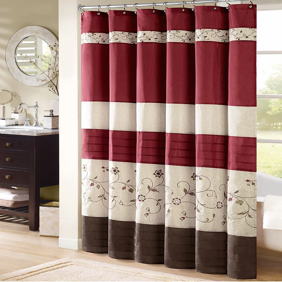 Madison Park Serene 72-Inch x 72-Inch Embroidered Shower Curtain